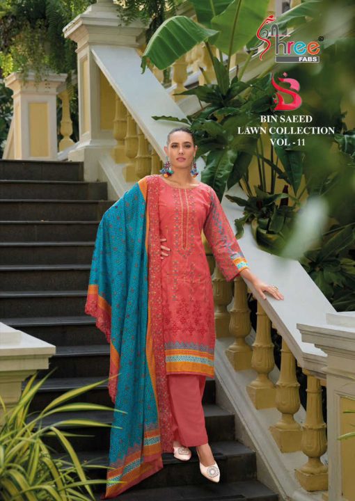 Shree Fabs Bin Saeed Lawn Collection Vol 11 Cotton Salwar Suit Catalog 6 Pcs 1 510x720 - Shree Fabs Bin Saeed Lawn Collection Vol 11 Cotton Salwar Suit Catalog 6 Pcs