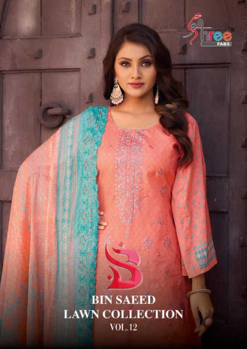 Shree Fabs Bin Saeed Lawn Collection Vol 12 Cotton Salwar Suit Catalog 6 Pcs 1 510x720 - Shree Fabs Bin Saeed Lawn Collection Vol 12 Cotton Salwar Suit Catalog 6 Pcs