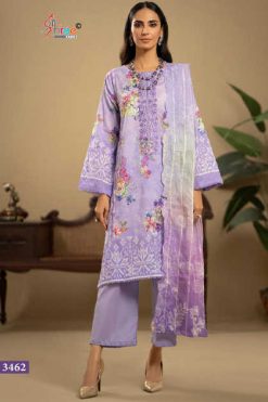 Shree Fabs Rang E Haya Luxury Lawn Collection Vol 24 Chiffon Cotton Salwar Suit Catalog 6 Pcs