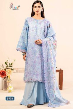 Shree Fabs Sana Safinaz Chikankari Collection Vol 4 Chiffon Cotton Salwar Suit Catalog 6 Pcs 247x371 - Surat Fabrics
