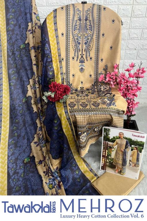 Tawakkal Mehroz Luxury Heavy Cotton Collection Vol 6 Salwar Suit Catalog 10 Pcs 20 510x765 - Tawakkal Mehroz Luxury Heavy Cotton Collection Vol 6 Salwar Suit Catalog 10 Pcs