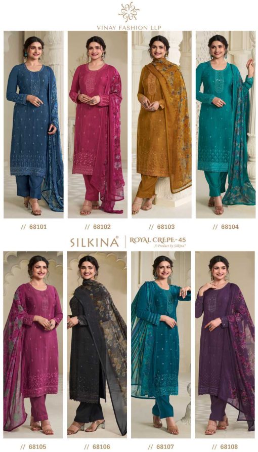 Vinay Silkina Royal Crepe Vol 45 Crepe Salwar Suit Catalog 8 Pcs 19 510x893 - Vinay Silkina Royal Crepe Vol 45 Crepe Salwar Suit Catalog 8 Pcs