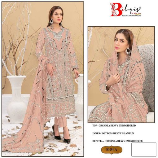 Bilqis B 54 A D Organza Salwar Suit Catalog 4 Pcs 1 510x510 - Bilqis B 54 A-D Organza Salwar Suit Catalog 4 Pcs