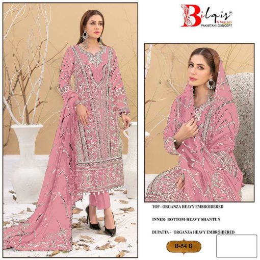 Bilqis B 54 A D Organza Salwar Suit Catalog 4 Pcs 2 510x510 - Bilqis B 54 A-D Organza Salwar Suit Catalog 4 Pcs