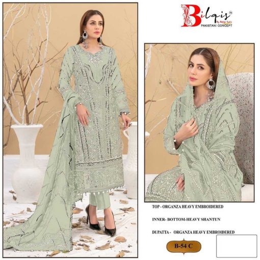 Bilqis B 54 A D Organza Salwar Suit Catalog 4 Pcs 3 510x510 - Bilqis B 54 A-D Organza Salwar Suit Catalog 4 Pcs