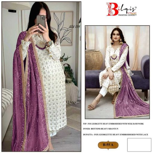 Bilqis B 55 A D Georgette Salwar Suit Catalog 4 Pcs 1 1 510x510 - Bilqis B 55 A-D Georgette Salwar Suit Catalog 4 Pcs