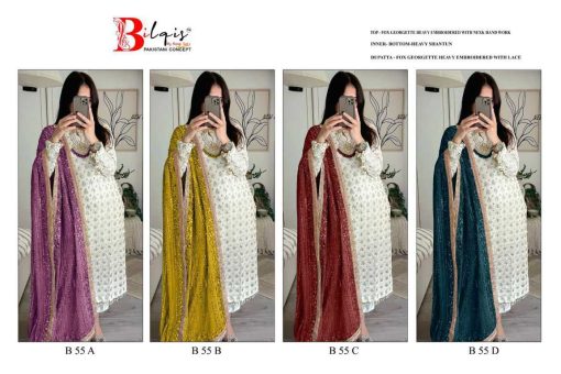 Bilqis B 55 A D Georgette Salwar Suit Catalog 4 Pcs 5 1 510x340 - Bilqis B 55 A-D Georgette Salwar Suit Catalog 4 Pcs