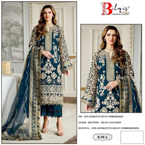 Bilqis B 58 A D Georgette Salwar Suit Catalog 4 Pcs 1 510x510 - Bilqis B 58 A-D Georgette Salwar Suit Catalog 4 Pcs