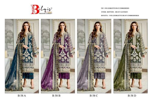 Bilqis B 58 A D Georgette Salwar Suit Catalog 4 Pcs 14 510x340 - Bilqis B 58 A-D Georgette Salwar Suit Catalog 4 Pcs