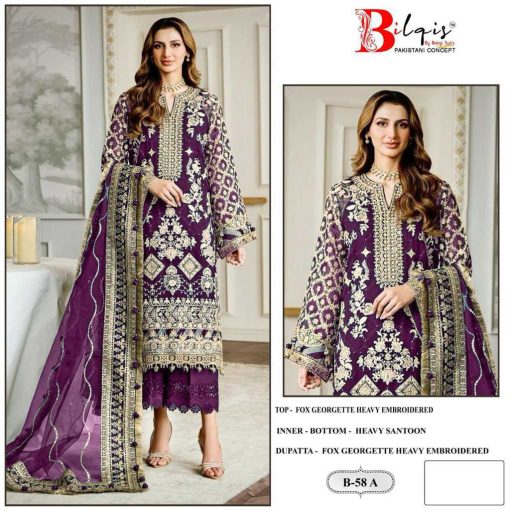 Bilqis B 58 A D Georgette Salwar Suit Catalog 4 Pcs 2 510x510 - Bilqis B 58 A-D Georgette Salwar Suit Catalog 4 Pcs