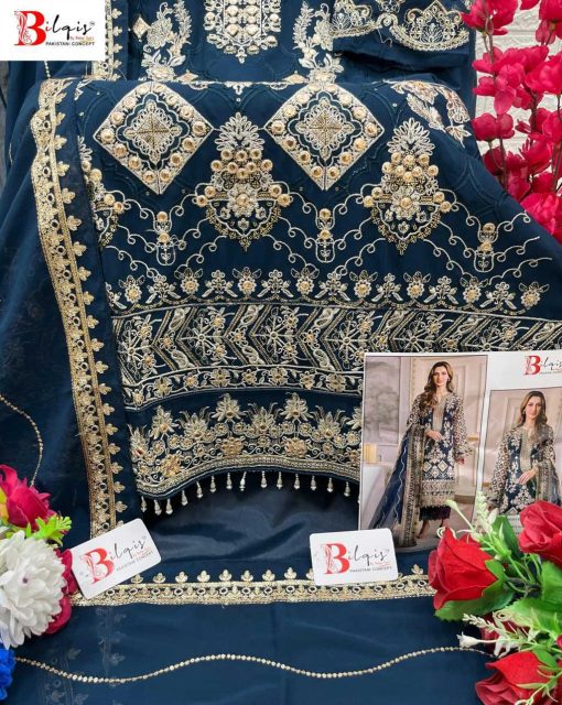 Bilqis B 58 A D Georgette Salwar Suit Catalog 4 Pcs 7 510x640 - Bilqis B 58 A-D Georgette Salwar Suit Catalog 4 Pcs