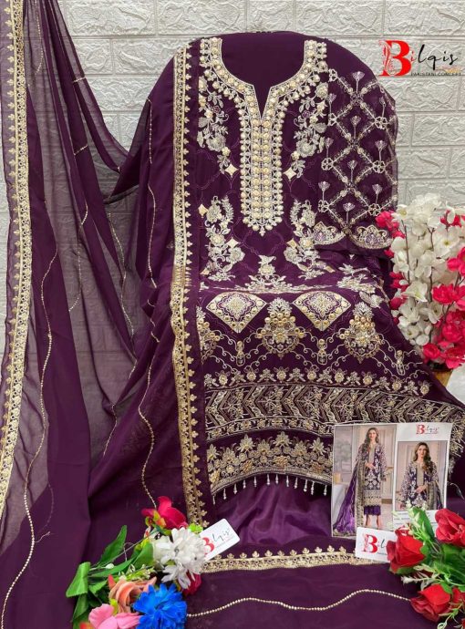 Bilqis B 58 A D Georgette Salwar Suit Catalog 4 Pcs 8 510x690 - Bilqis B 58 A-D Georgette Salwar Suit Catalog 4 Pcs
