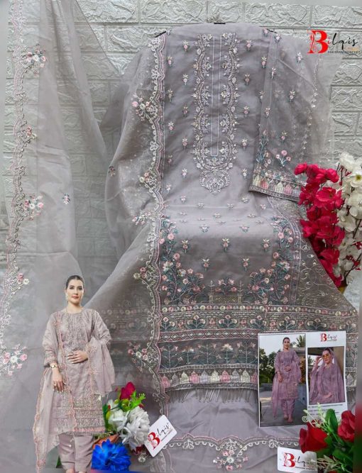 Bilqis B 59 A D Organza Salwar Suit Catalog 4 Pcs 11 510x667 - Bilqis B 59 A-D Organza Salwar Suit Catalog 4 Pcs