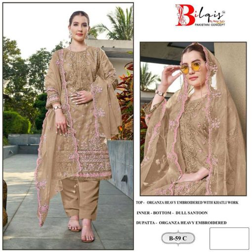 Bilqis B 59 A D Organza Salwar Suit Catalog 4 Pcs 3 510x510 - Bilqis B 59 A-D Organza Salwar Suit Catalog 4 Pcs