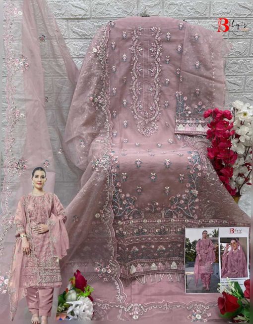 Bilqis B 59 A D Organza Salwar Suit Catalog 4 Pcs 7 510x651 - Bilqis B 59 A-D Organza Salwar Suit Catalog 4 Pcs