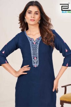 Blue Hills Bloom Rayon Kurti Catalog 6 Pcs