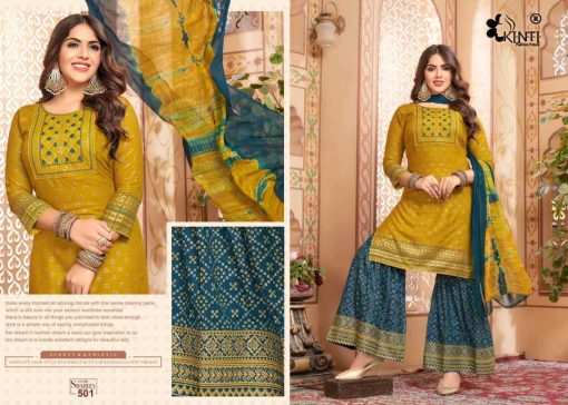 Kinti Shaheen Vol 5 Kurti with Dupatta Sharara Rayon Catalog 6 Pcs 3 510x364 - Kinti Shaheen Vol 5 Kurti with Dupatta Sharara Rayon Catalog 6 Pcs