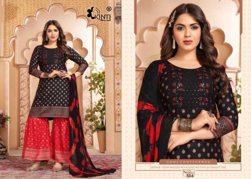 Kinti Shaheen Vol 5 Kurti with Dupatta Sharara Rayon Catalog 6 Pcs 6 510x364 - Kinti Shaheen Vol 5 Kurti with Dupatta Sharara Rayon Catalog 6 Pcs