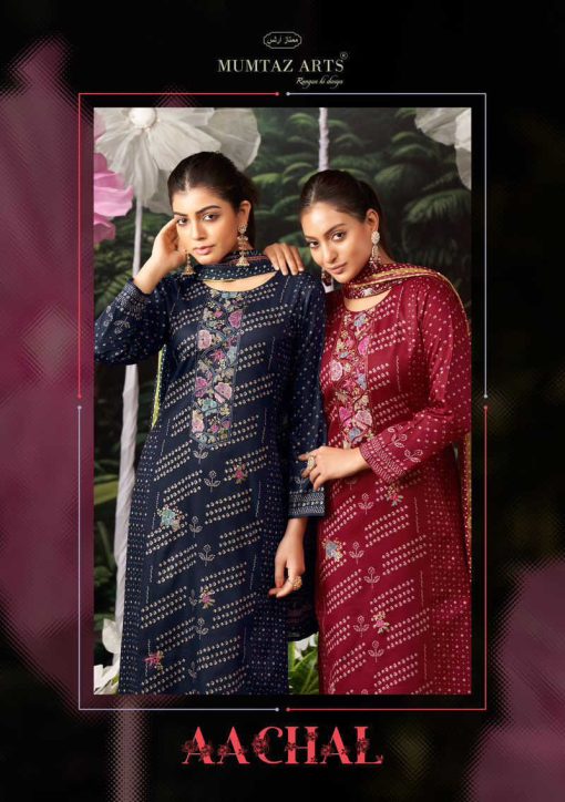 Mumtaz Arts Aachal Satin Salwar Suit Catalog 4 Pcs 1 510x724 - Mumtaz Arts Aachal Satin Salwar Suit Catalog 4 Pcs