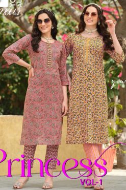 Passion Tree Princess Vol 1 Kurti with Pant Cotton Catalog 8 Pcs 247x371 - Surat Fabrics