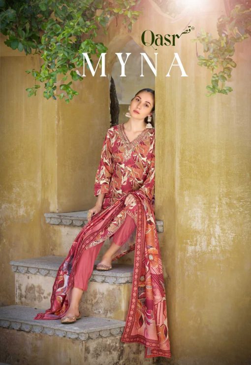 Qasr Myna Muslin Salwar Suit Catalog 8 Pcs 2 510x740 - Qasr Myna Muslin Salwar Suit Catalog 8 Pcs