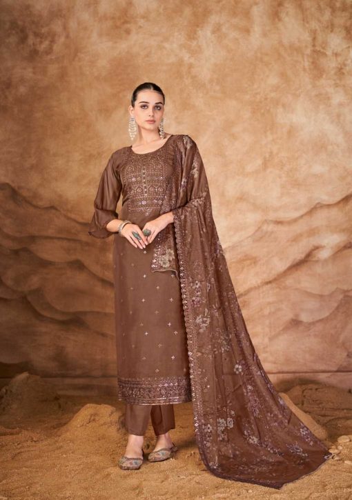 Qasr Syasii Organza Salwar Suit Catalog 8 Pcs 14 510x725 - Qasr Syasii Organza Salwar Suit Catalog 8 Pcs