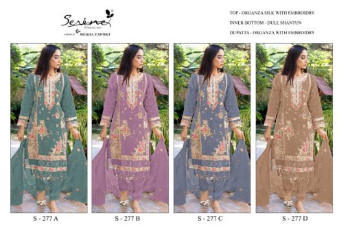 Serene S 277 A D Organza Salwar Suit Catalog 4 Pcs 5 510x340 - Serene S 277 A-D Organza Salwar Suit Catalog 4 Pcs