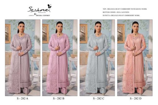 Serene S 282 A D Organza Salwar Suit Catalog 4 Pcs 5 1 510x340 - Serene S 282 A-D Organza Salwar Suit Catalog 4 Pcs