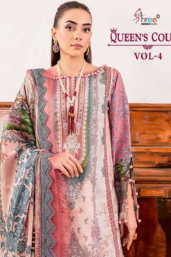 Shree Fabs Queen’s Court Vol 4 Chiffon Cotton Salwar Suit Catalog 7 Pcs