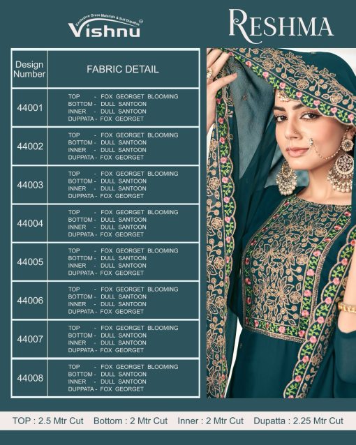 Vishnu Reshma Georgette Salwar Suit Catalog 8 Pcs 9 510x638 - Vishnu Reshma Georgette Salwar Suit Catalog 8 Pcs