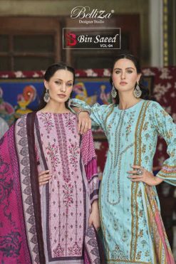 Belliza Bin Saeed Vol 4 Cotton Salwar Suit Catalog 8 Pcs