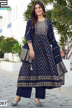 Blue Hills Muskan Kurti with Dupatta Bottom Rayon Catalog 8 Pcs 247x371 - Surat Fabrics