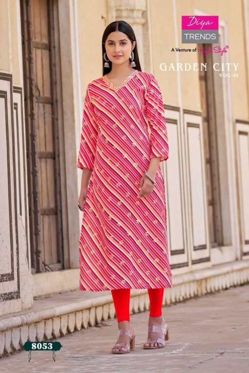 Diya Trends Gardencity Concept Vol 3 Kajal Style Rayon Kurti Catalog 12 Pcs 11 510x765 - Diya Trends Gardencity Concept Vol 3 Kajal Style Rayon Kurti Catalog 12 Pcs