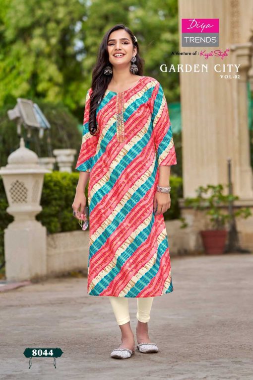 Diya Trends Gardencity Concept Vol 3 Kajal Style Rayon Kurti Catalog 12 Pcs 5 510x765 - Diya Trends Gardencity Concept Vol 3 Kajal Style Rayon Kurti Catalog 12 Pcs