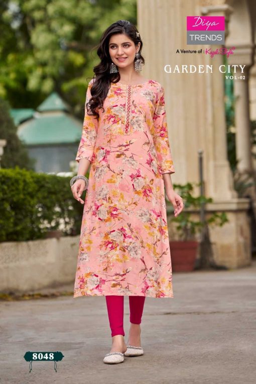 Diya Trends Gardencity Concept Vol 3 Kajal Style Rayon Kurti Catalog 12 Pcs 8 510x765 - Diya Trends Gardencity Concept Vol 3 Kajal Style Rayon Kurti Catalog 12 Pcs