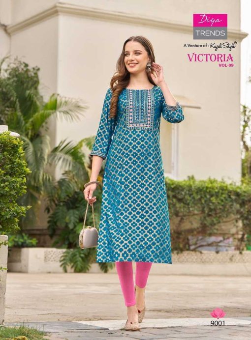 Diya Trends Victoria Vol 9 by Kajal Style Rayon Kurti Catalog 12 Pcs 2 510x692 - Diya Trends Victoria Vol 9 by Kajal Style Rayon Kurti Catalog 12 Pcs