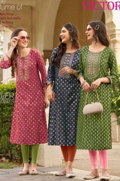 Diya Trends Victoria Vol 9 by Kajal Style Rayon Kurti Catalog 12 Pcs 247x371 - Surat Fabrics