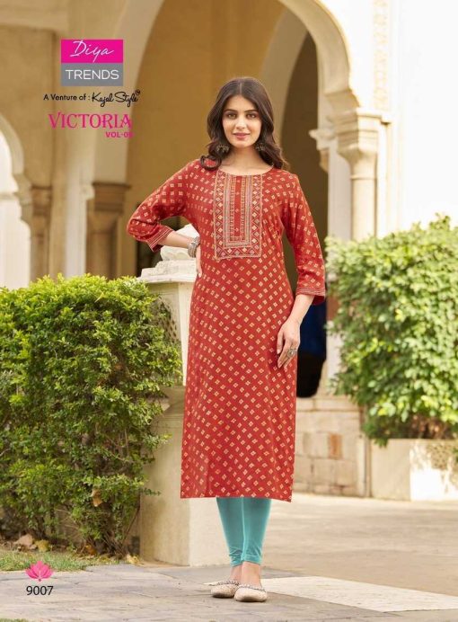 Diya Trends Victoria Vol 9 by Kajal Style Rayon Kurti Catalog 12 Pcs 8 510x692 - Diya Trends Victoria Vol 9 by Kajal Style Rayon Kurti Catalog 12 Pcs
