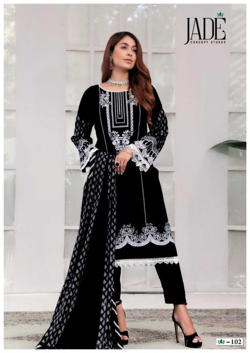 Jade Bin Saeed Black and White Heavy Cotton Collection Salwar Suit Catalog 6 Pcs 3 510x720 - Jade Bin Saeed Black and White Heavy Cotton Collection Salwar Suit Catalog 6 Pcs