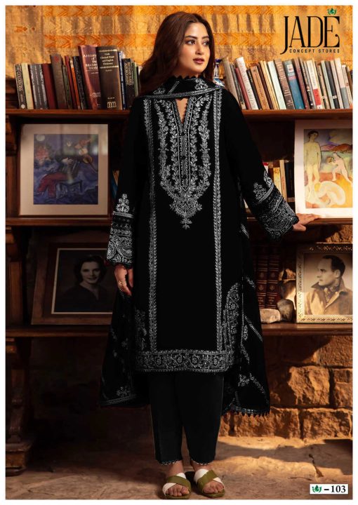 Jade Bin Saeed Black and White Heavy Cotton Collection Salwar Suit Catalog 6 Pcs 4 510x720 - Jade Bin Saeed Black and White Heavy Cotton Collection Salwar Suit Catalog 6 Pcs
