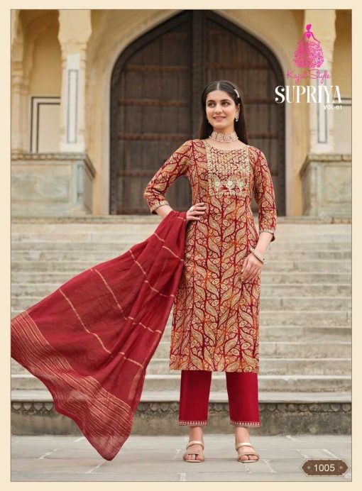 Kajal Style Supriya Vol 1 Kurti with Dupatta Bottom Rayon Catalog 8 Pcs 5 510x692 - Kajal Style Supriya Vol 1 Kurti with Dupatta Bottom Rayon Catalog 8 Pcs