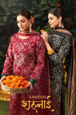 Mumtaz Arts Sahanai Satin Salwar Suit Catalog 4 Pcs 247x371 - Surat Fabrics