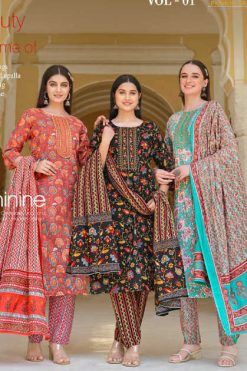 Passion Tree Summer Story Vol 1 Kurti with Dupatta Bottom Cotton Catalog 7 Pcs