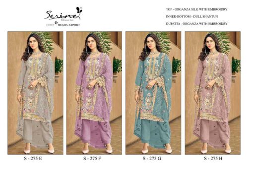 Serene S 275 A D Organza Salwar Suit Catalog 4 Pcs 5 510x340 - Serene S 275 A-D Organza Salwar Suit Catalog 4 Pcs