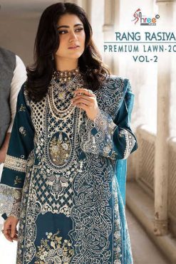 Shree Fabs Rang Rasiya Premium Lawn 2024 Vol 2 Chiffon Cotton Salwar Suit Catalog 6 Pcs