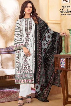Alok Qudrat Black and White Cotton Salwar Suit Catalog 8 Pcs 247x371 - Surat Fabrics