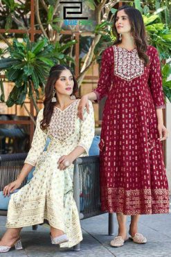 Blue Hills Walkway Vol 50 Rayon Kurti Catalog 8 Pcs