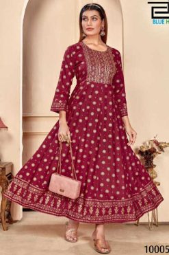 Blue Hills Womaniya Vol 10 Rayon Kurti Catalog 8 Pcs