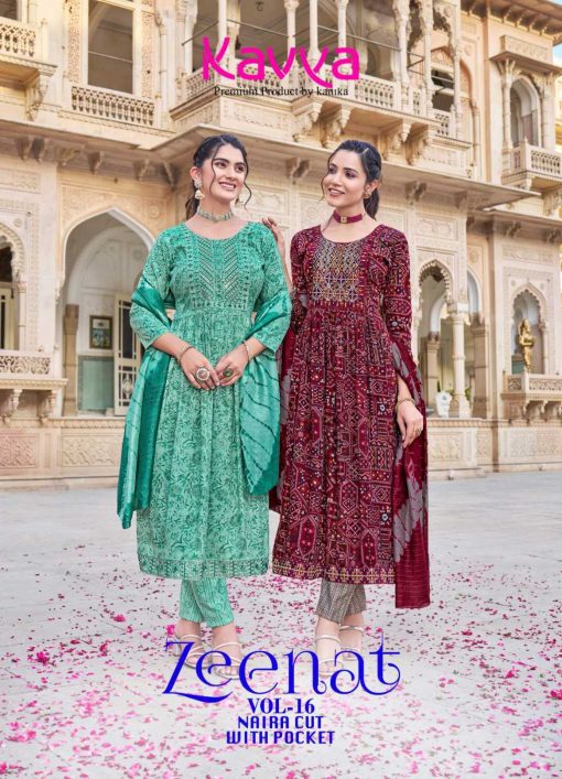 Kavya Zeenat Vol 16 Naira Cut Chanderi Readymade Suit Catalog 10 Pcs 1 510x707 - Kavya Zeenat Vol 16 Naira Cut Chanderi Readymade Suit Catalog 10 Pcs
