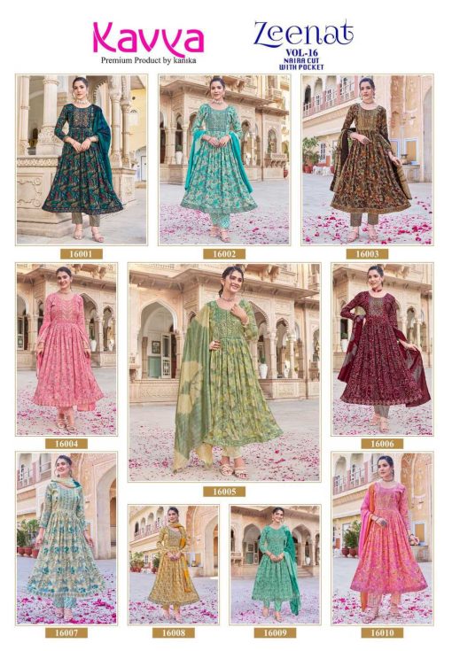 Kavya Zeenat Vol 16 Naira Cut Chanderi Readymade Suit Catalog 10 Pcs 15 510x735 - Kavya Zeenat Vol 16 Naira Cut Chanderi Readymade Suit Catalog 10 Pcs